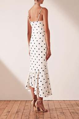 Shona Joy Abigail Trumpet Midi Black & White Polka Dot Size 8 for rent on The Volte - image 5