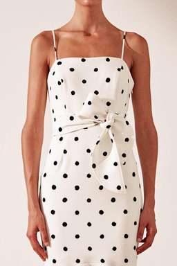 Shona Joy Abigail Trumpet Midi Black & White Polka Dot Size 8 for rent on The Volte - image 3