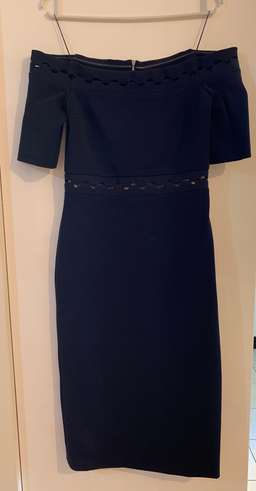 Dion Lee Eclipsed Lace Shoulderless Dress Navy Size 8