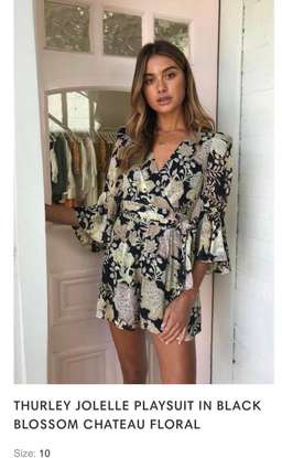 Thurley Joelle playsuit in black blossom