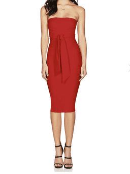 Nookie Royal Strapless Midi Red Size 8 for rent on The Volte - image 1