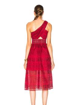 Self Portrait One Shoulder Cut Out Midi Dress Size 14 for rent on The Volte - image 2