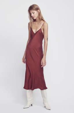 Silk Laundry 90s Slip Dress in Plum size 10