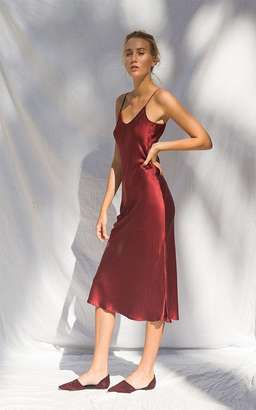 Silk Laundry 90s Slip Dress in Plum size 10