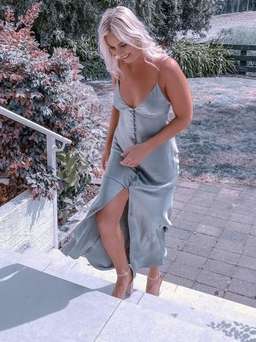 SHONA JOY La Lune Bias Slip Dress in Sage Size 6 for rent on The Volte - image 4