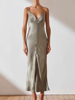 SHONA JOY La Lune Bias Slip Dress in Sage Size 6 for rent on The Volte - image 1