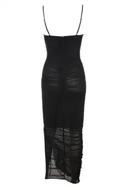 House of CB Fornarina Organza Mesh Midi Dress Black Size 12 for rent on The Volte - image 6