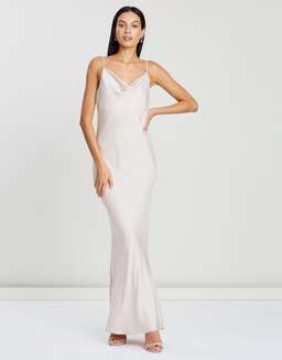 Shona Joy Luxe Bias Cowl Slip Dress in Ivory Size 8 for rent on The Volte - image 1