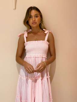 Steele Lyla Dress Blush Pink Check Size XS / AU 6 for rent on The Volte - image 2
