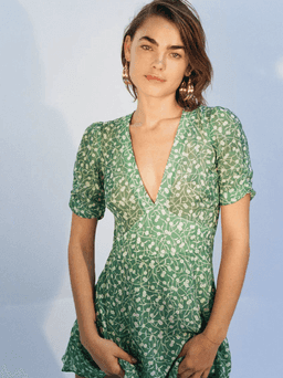 Realisation Par the ozzie poison ivy silk mini dress green size 6