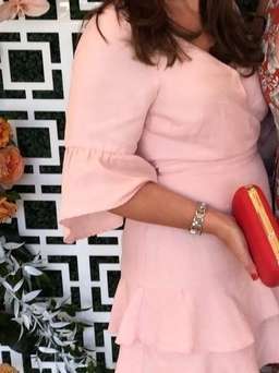 Kookai Shoreline Frill Wrap Dress Pink Size 12 for rent on The Volte - image 4