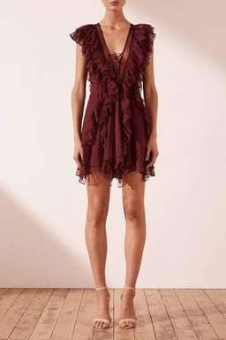 SHONA JOY ruffle lace up dress Size 8 for rent on The Volte - image 2