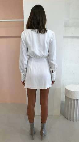 THIRD FORM MOVE ON LS MINI DRESS IN OFF WHITE for rent on The Volte - image 2