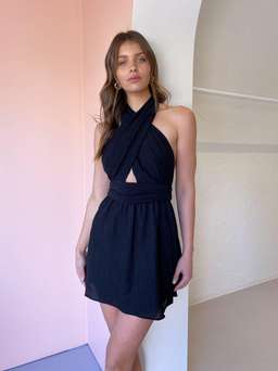 THIRD FORM Crossing Over Mini Dress in Black Ripple Size 6 for rent on The Volte - image 6