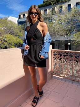 THIRD FORM Crossing Over Mini Dress in Black Ripple Size 6 for rent on The Volte - image 2