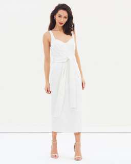 Pasduchas White Brassiere Midi Dress - Size 10