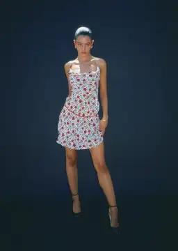 Realisation Par The Montague Mini Dress White Batik Floral Size XXS / AU 4 for rent on The Volte - image 1