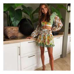 Zimmermann Golden Surfer Mini Dress Splice Size 0P / AU 6 for rent on The Volte - image 9