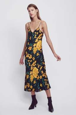 Silk Laundry Yellow Flora Slip Dress Size 8 for rent on The Volte - image 1