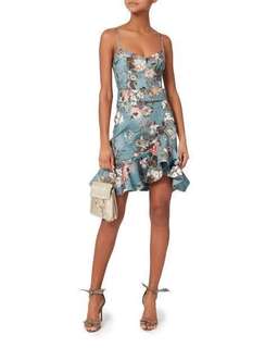Nicholas Ariel blue floral ruffle mini cocktail dress  for rent on The Volte - image 4