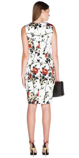 Cue Clustered Rose Satin Dress Floral Size 6 for rent on The Volte - image 3