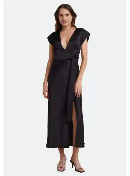 Bec & Bridge Dreamer Wrap Dress in Black Size AU 6