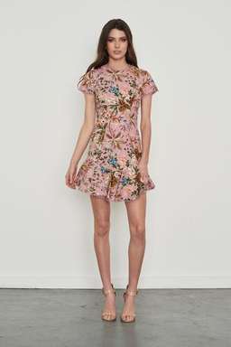 Zimmermann Tropicale Lattice Mini Dress Pink Floral Size 0 / AU 8 for rent on The Volte - image 2