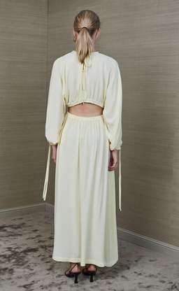 Bec & Bridge Mala Long Sleeve Midi Dress Pastel Yellow Size 10 for rent on The Volte - image 2