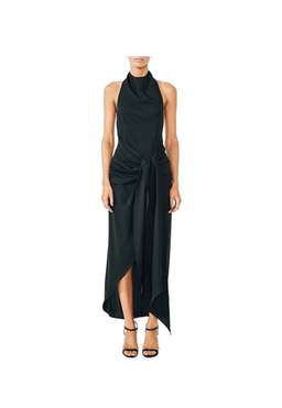 Voltaire Backless Draped Midi Dress