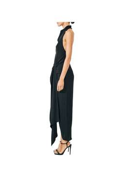 Voltaire Backless Draped Midi Dress