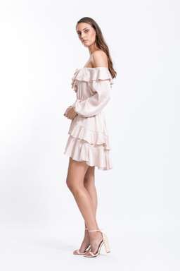 Zimmermann Flounce Off Shoulder Dress Blush Pink Size 8