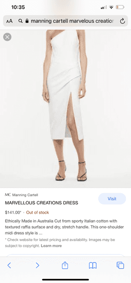 Manning Cartell Marvellous Creations Dress White size 8 