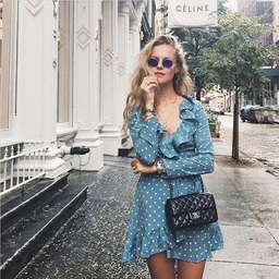 Realisation Par Dusty Blue Polka Dot Dress