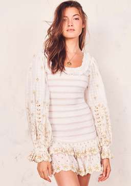 Love Shack Fancy Celia Dress White Size 8 for rent on The Volte - image 1