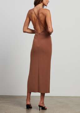 Bec & Bridge Maddison V Midi Dress Brown Size 6 for rent on The Volte - image 3