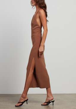 Bec & Bridge Maddison V Midi Dress Brown Size 6 for rent on The Volte - image 2