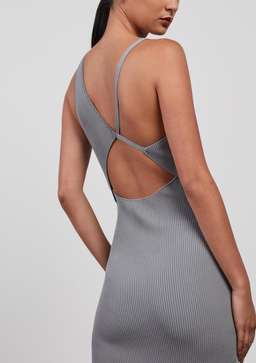 Bec & Bridge Harper Knit Asymmetric Dress Blue Size 10 for rent on The Volte - image 3