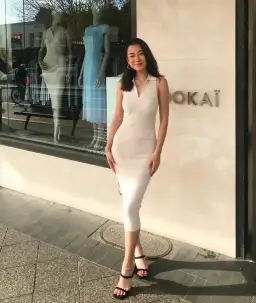 Kookai Lola Panel Dress Tapioca Cream Size 2