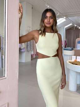 BEC & BRIDGE SCOUT CUT OUT MIDI DRESS - LEMONADE - SIZE 8 for rent on The Volte - image 6