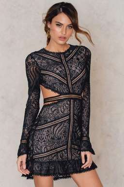For Love and Lemons Emerie Cut Out Mini Dress Black Size 6 for rent on The Volte - image 2