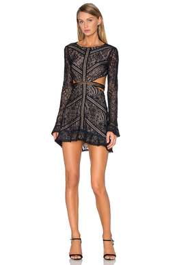 For Love and Lemons Emerie Cut Out Mini Dress Black Size 6 for rent on The Volte - image 1