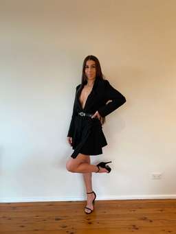 Ivory & Chain Michigan Blazer Mini Dress Black Size 6 for rent on The Volte - image 2