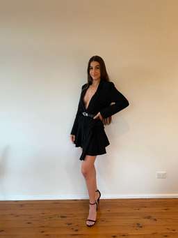 Ivory & Chain Michigan Blazer Mini Dress Black Size 6 for rent on The Volte - image 1