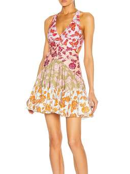 Zimmermann The Lovestruck V Neck Mini Dress Mixed Roses Size 6 for rent on The Volte - image 2