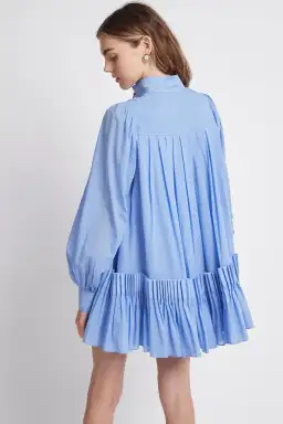 Aje Pavillon Pleat Mini Dress Cornflower Blue Size 8 for rent on The Volte - image 3