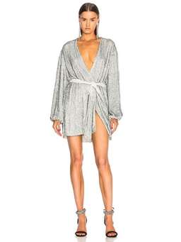 Retrofete Gabrielle Robe in Silver Size 6 for rent on The Volte - image 1