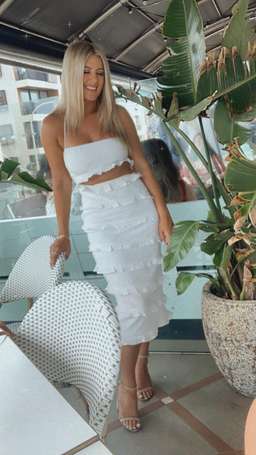 By Nicola Halo Midi Dress White Size 10 for rent on The Volte - image 5