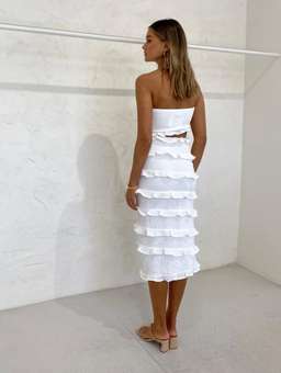 By Nicola Halo Midi Dress White Size 10 for rent on The Volte - image 3