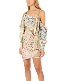 Zimmermann Unbridled Elixir Silk Mini Dress Nude Blush Print Size 6 for rent on The Volte - image 3