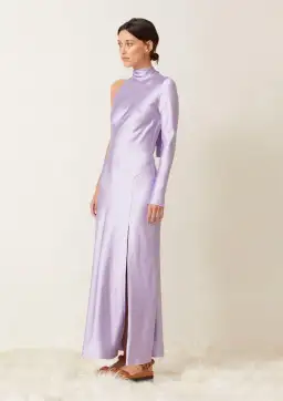 Bec & Bridge Violetta Asymmetrical Maxi Dress Lilac Size 10